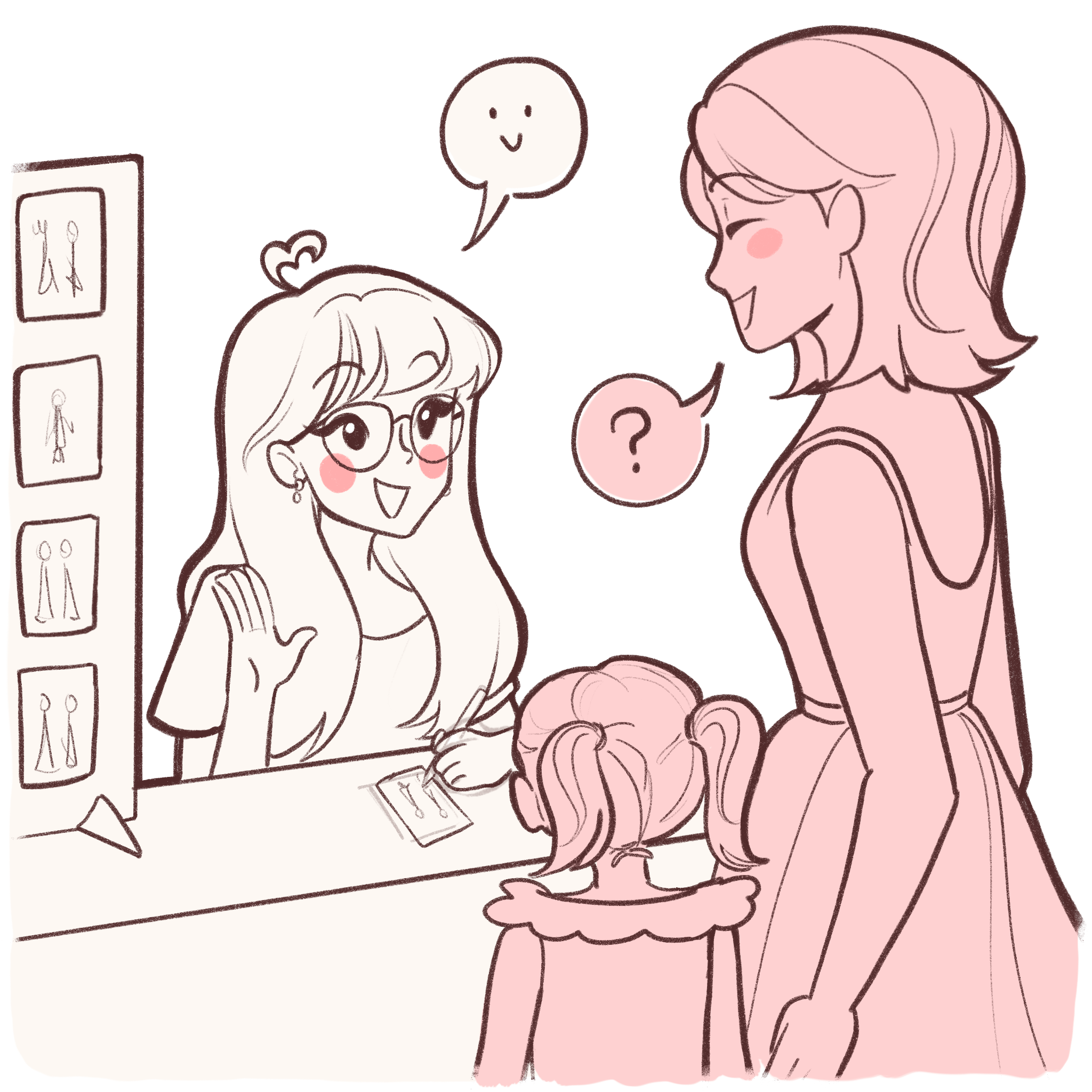 Guests visiting Emma's live illustration table